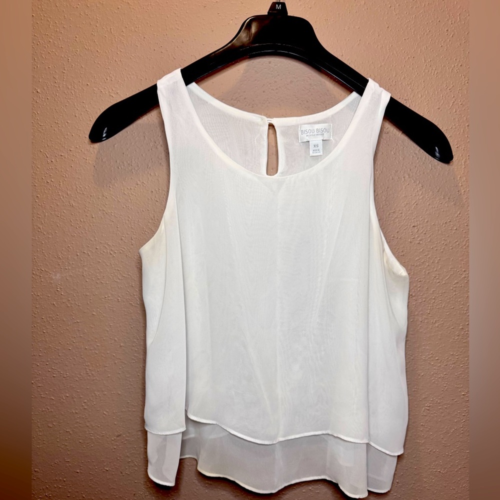 Bisou Bisou Cream Sleeveless Tank Top